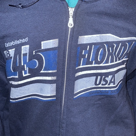 Gildan | Boys Dark Blue Long Sleeve Graphic Print Hoodie - Picture 5 of 8